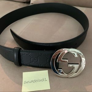 Gucci Black Belt with Silver Buckle